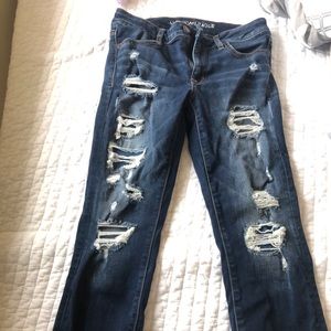 American Eagle Cropped Destroyed Jeggings